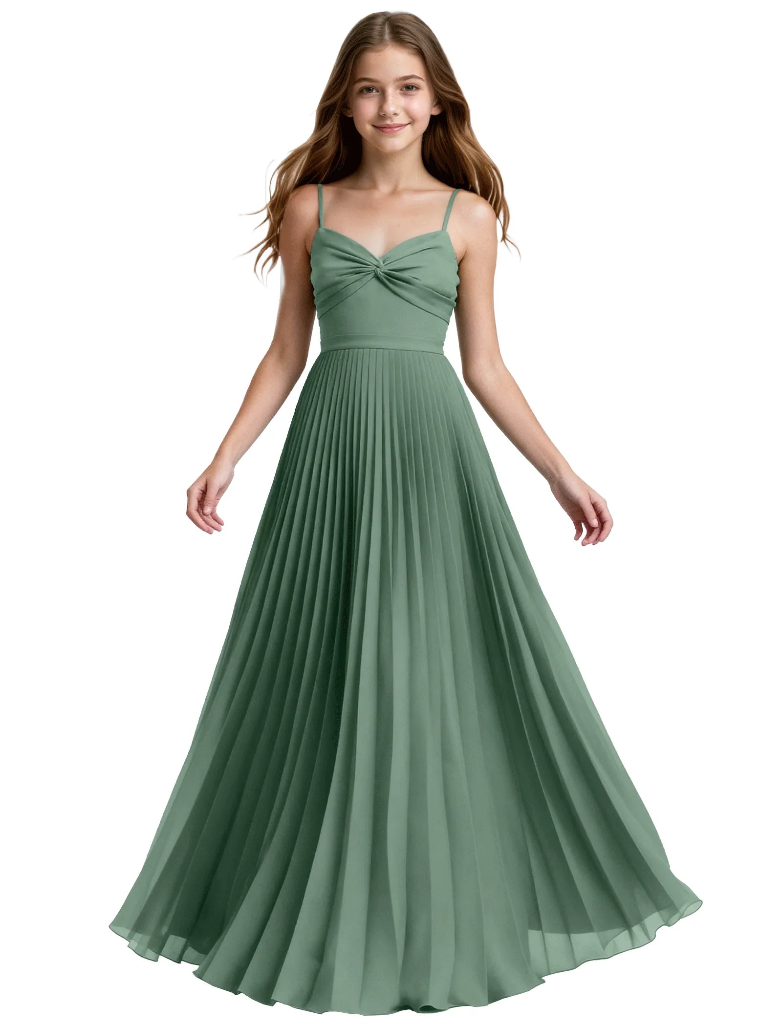 Junior Bridesmaid Spaghetti Strap Maxi Dress