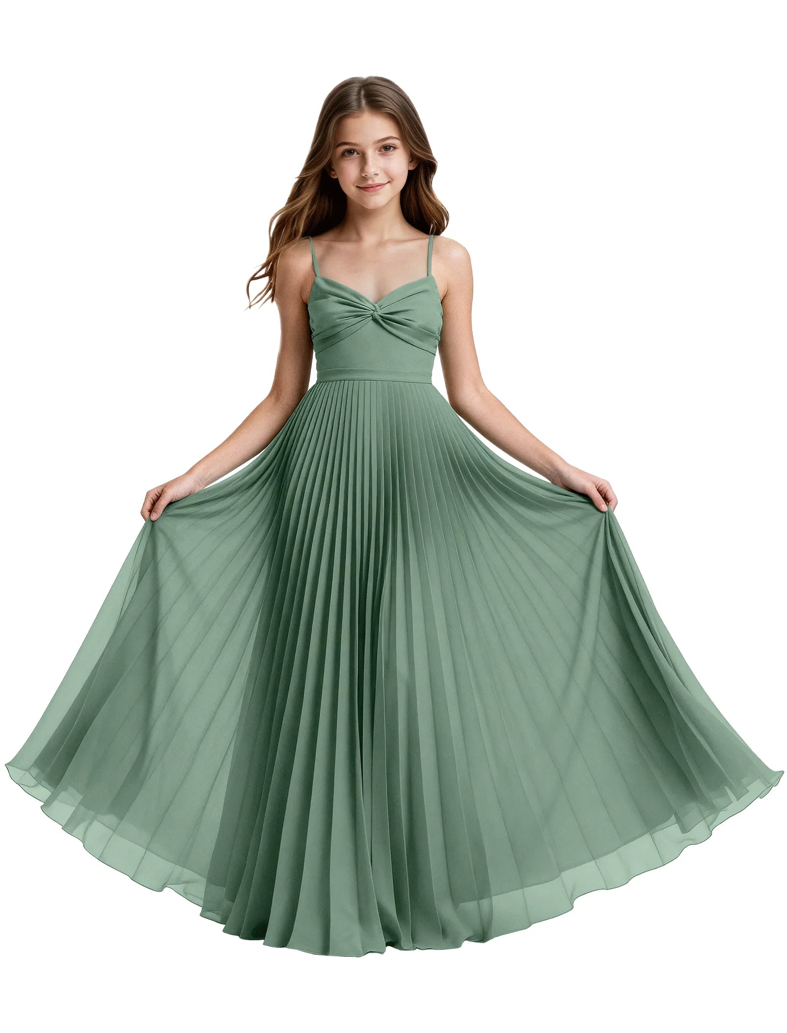 Junior Bridesmaid Spaghetti Strap Maxi Dress