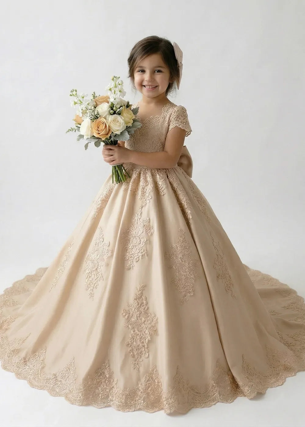 Vestido de princesa sin mangas de encaje