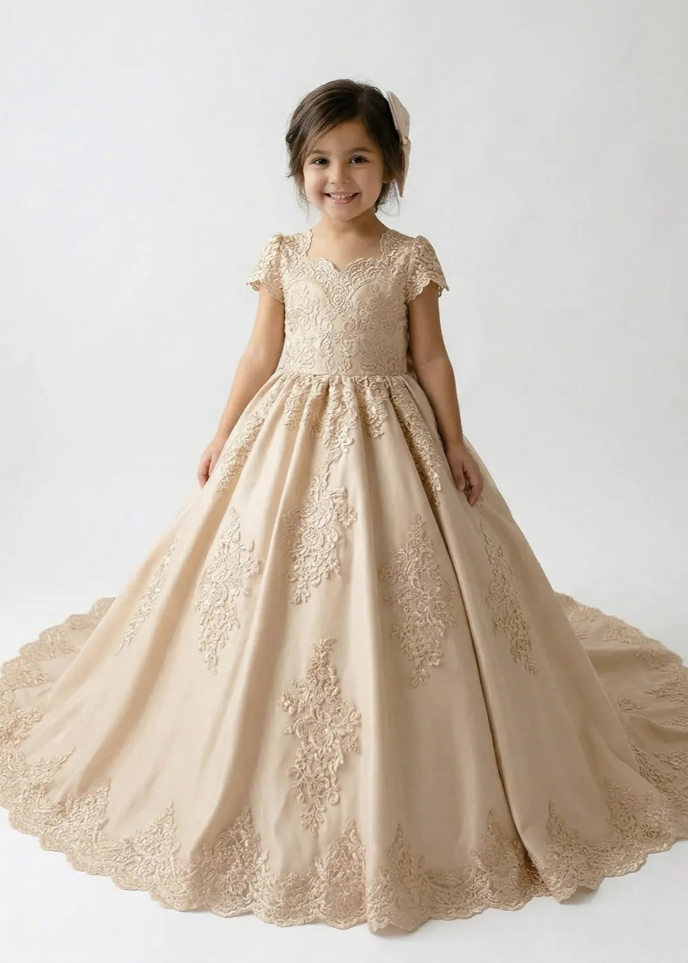 Vestido de princesa sin mangas de encaje