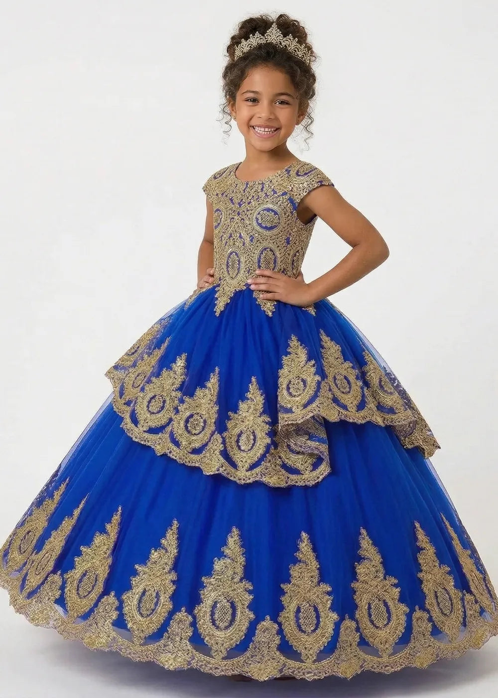 Royal Embroidered Princess Ball Gown for Girls
