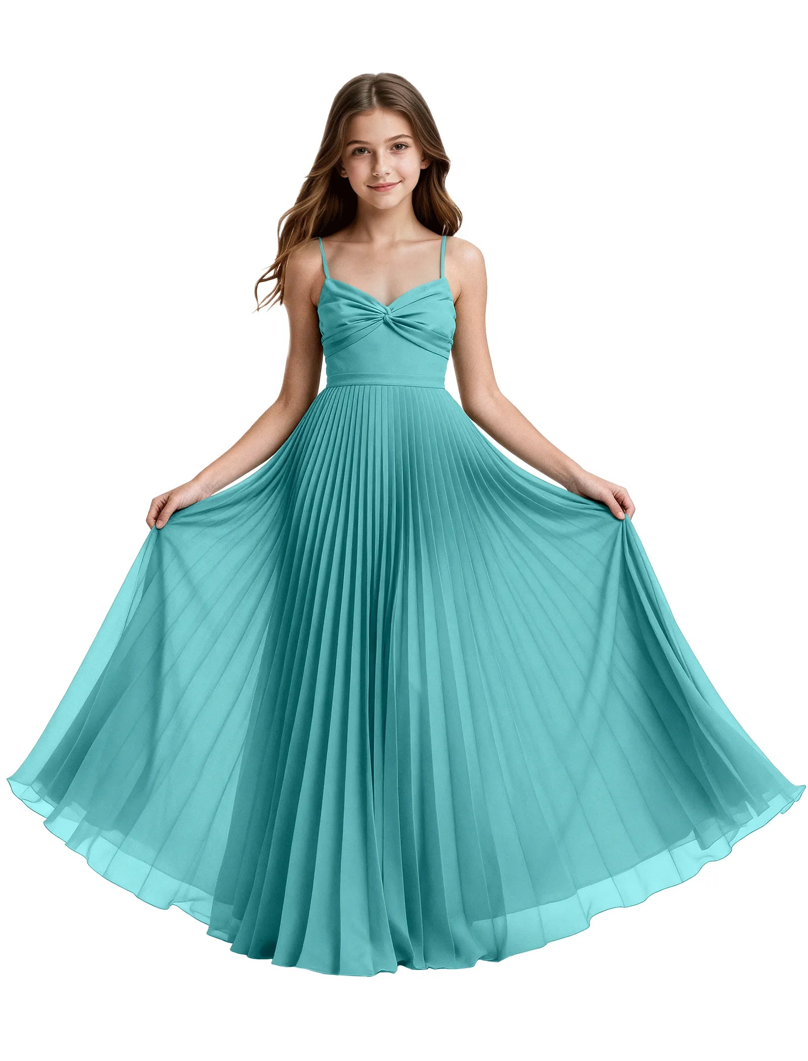 Junior Bridesmaid Spaghetti Strap Maxi Dress