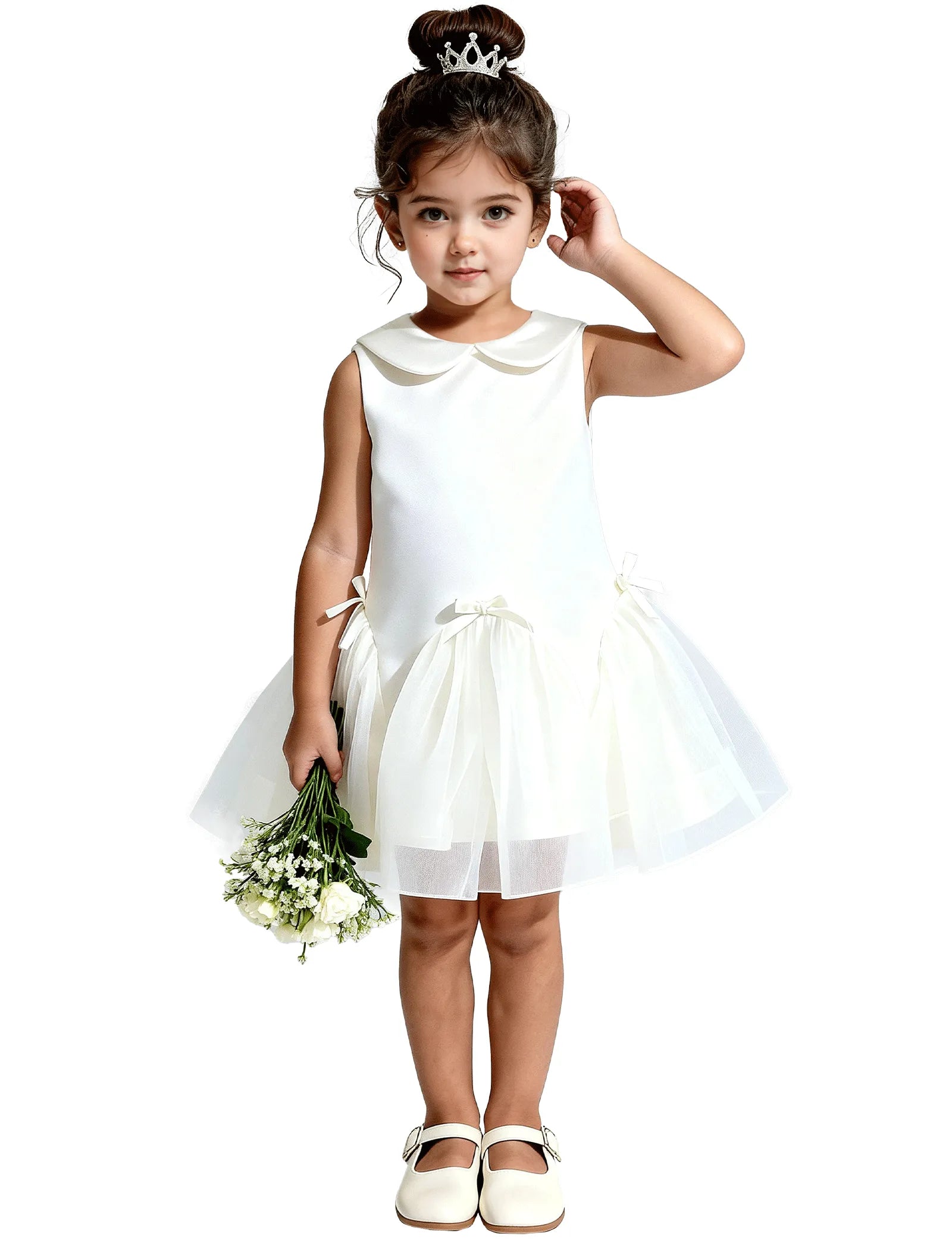 Vestido de princesa sin mangas de encaje