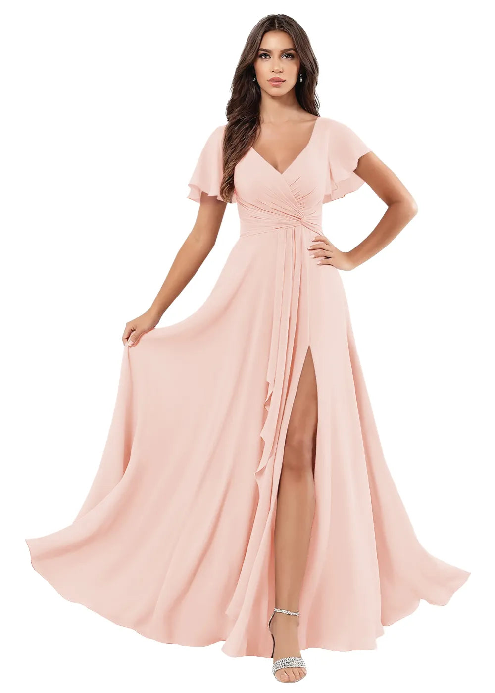 A-Line Chiffon Maxi Dress
