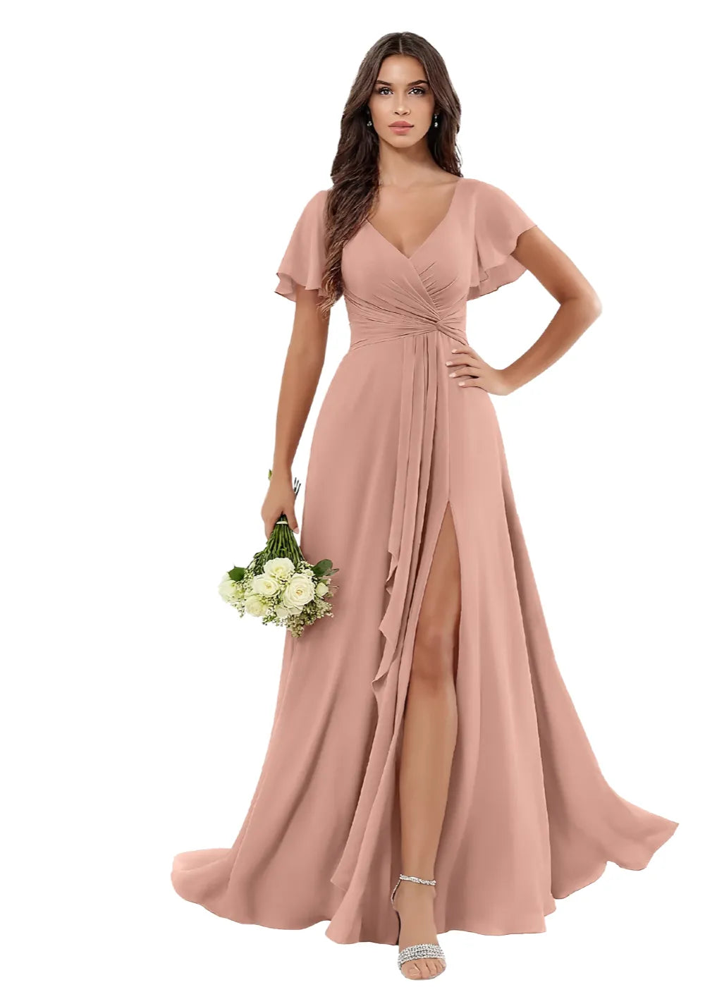 A-Line Chiffon Maxi Dress