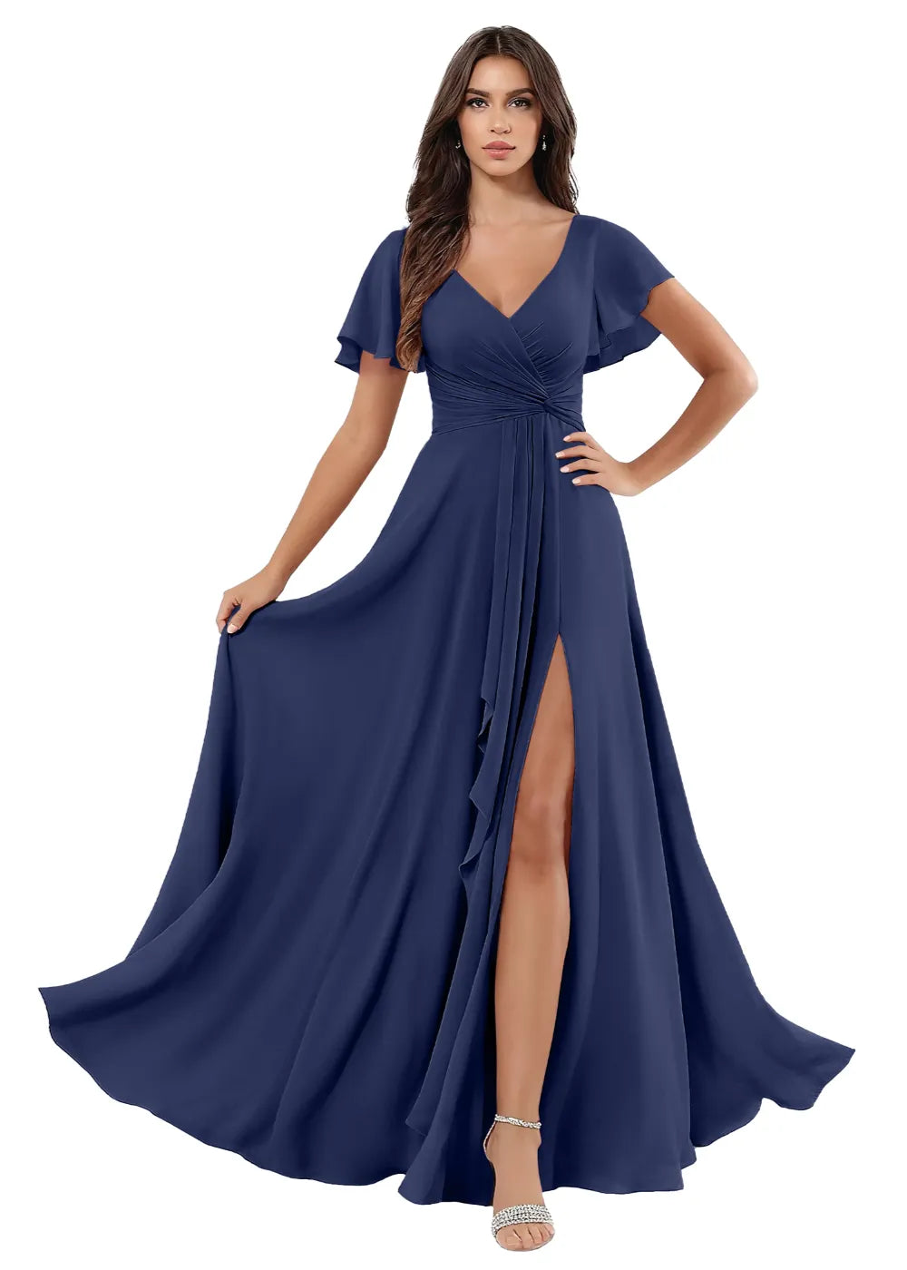 A-Line Chiffon Maxi Dress
