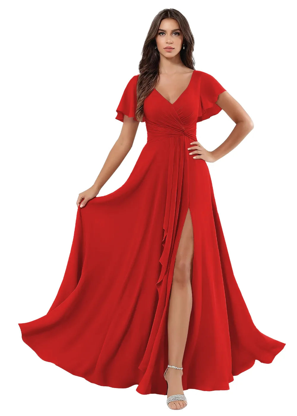 A-Line Chiffon Maxi Dress