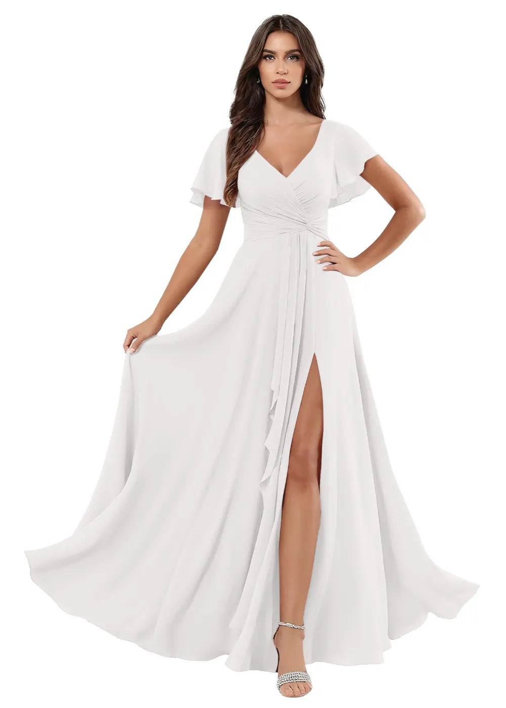 A-Line Chiffon Maxi Dress