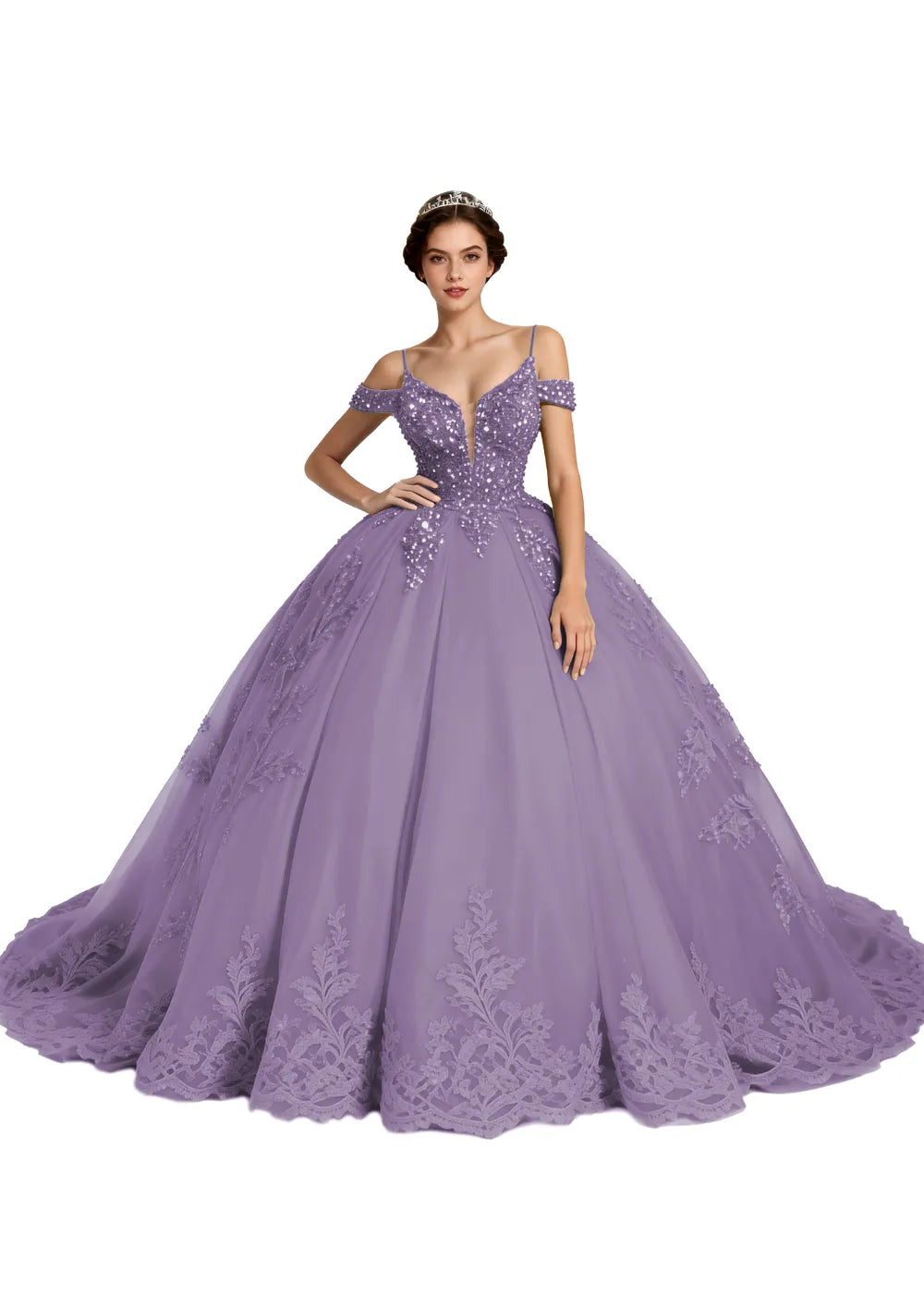 Spitzenkleid mit schulterfreiem Design