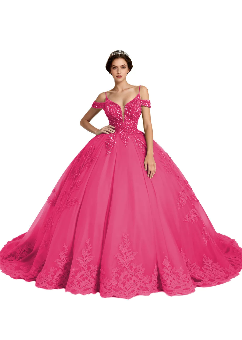 Spitzenkleid mit schulterfreiem Design