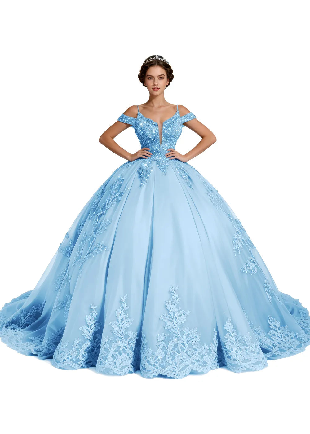 Spitzenkleid mit schulterfreiem Design