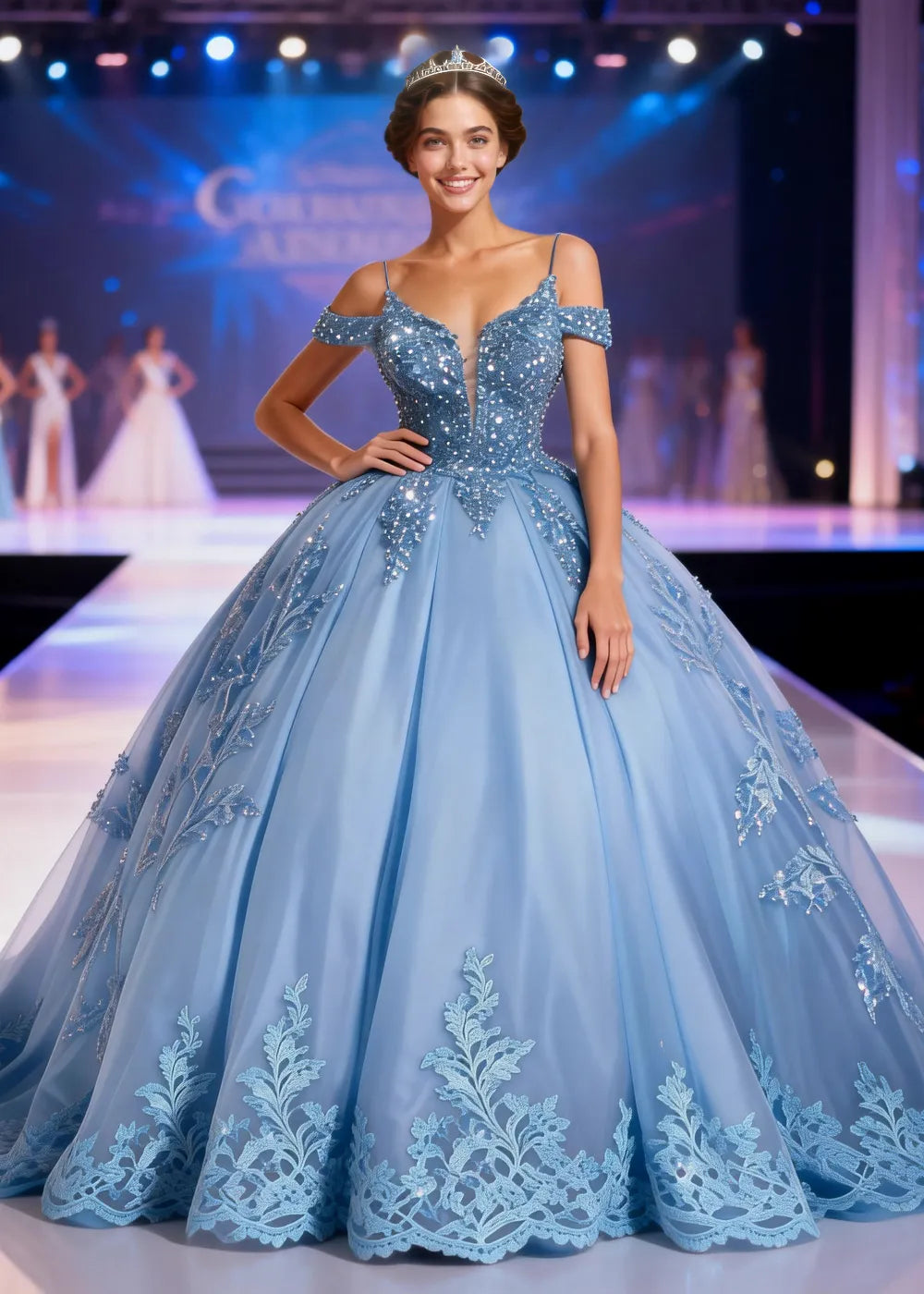 Spitzenkleid mit schulterfreiem Design