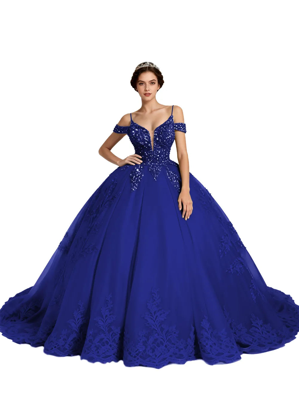 Spitzenkleid mit schulterfreiem Design