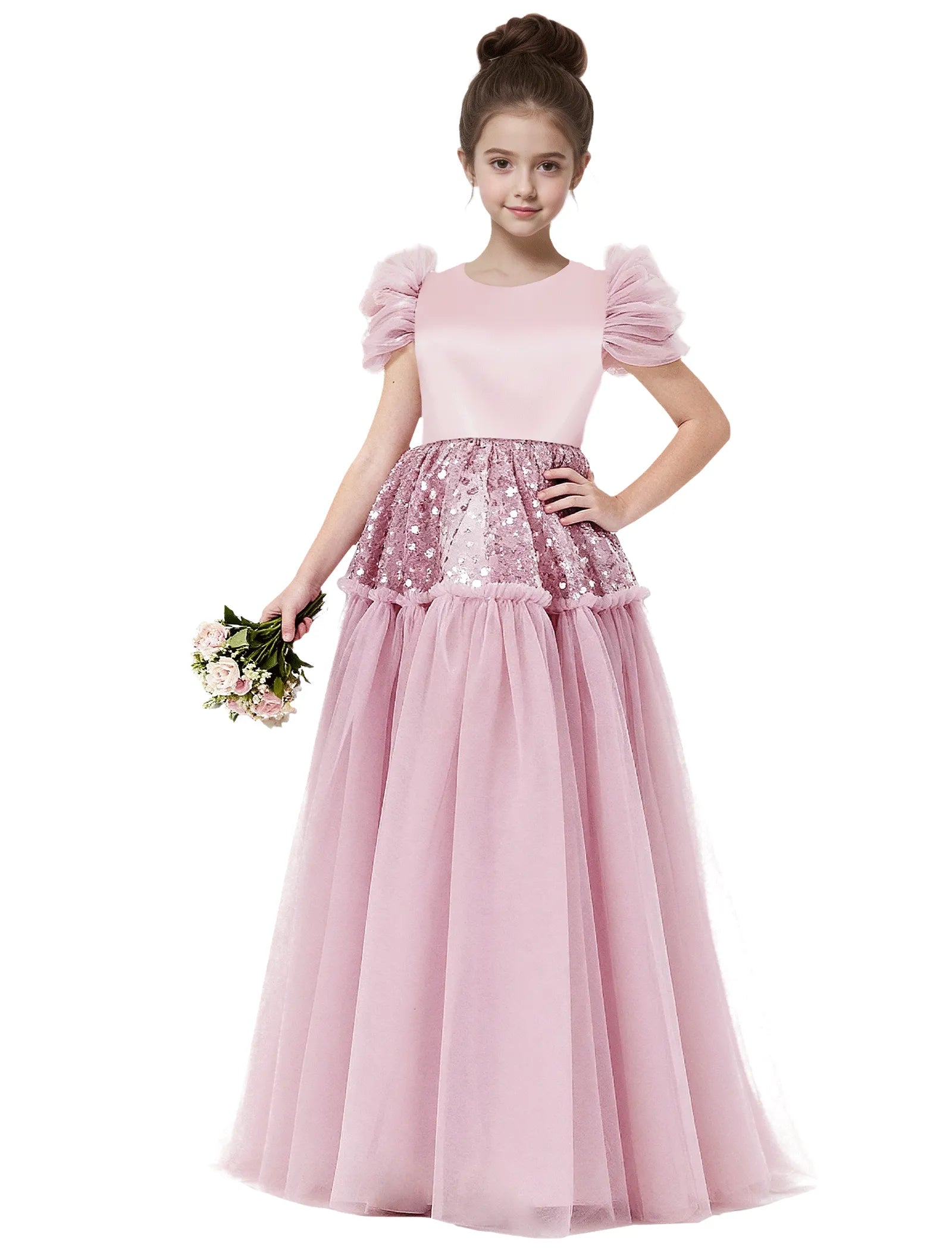 Vestido de princesa sin mangas de encaje