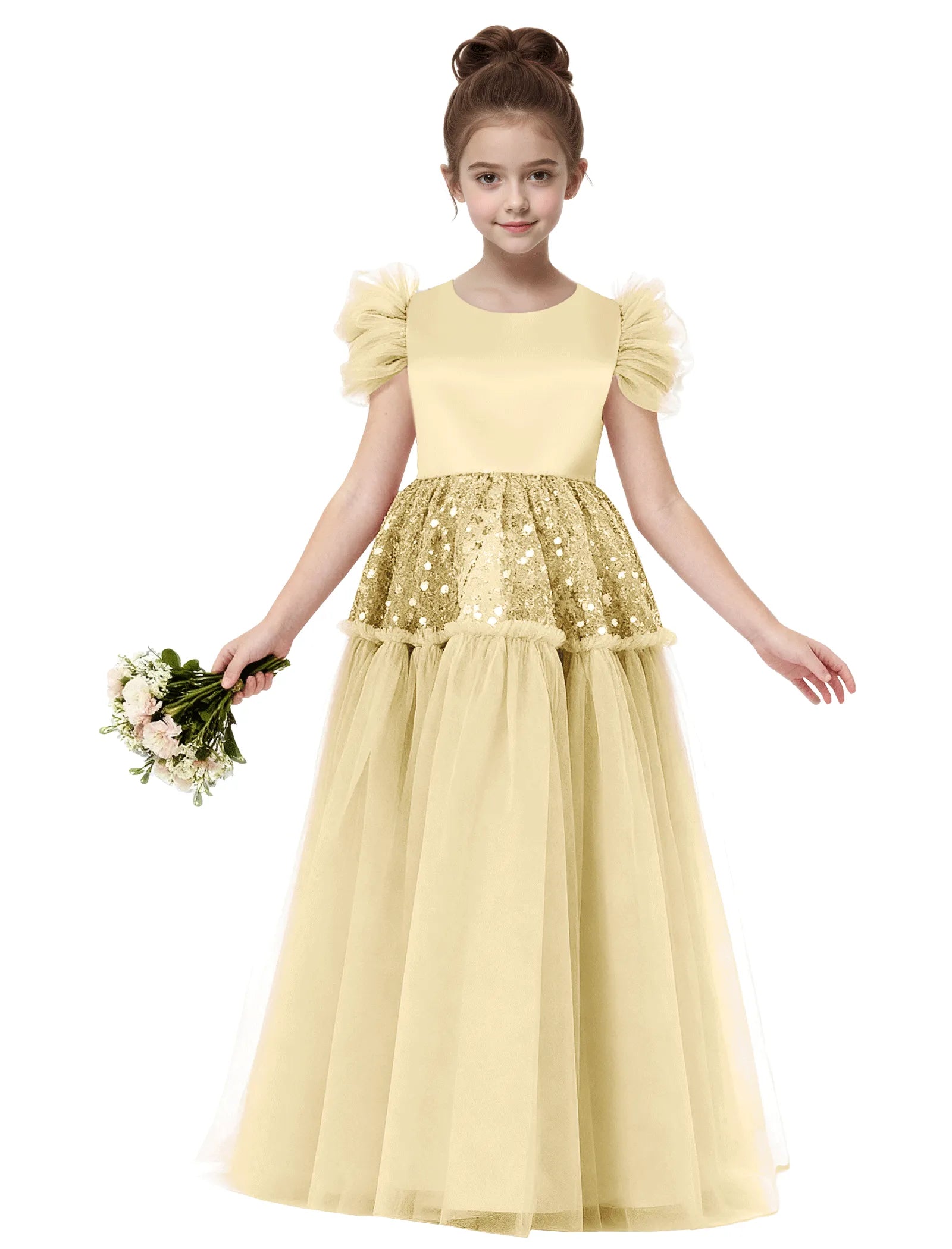 Vestido de princesa sin mangas de encaje
