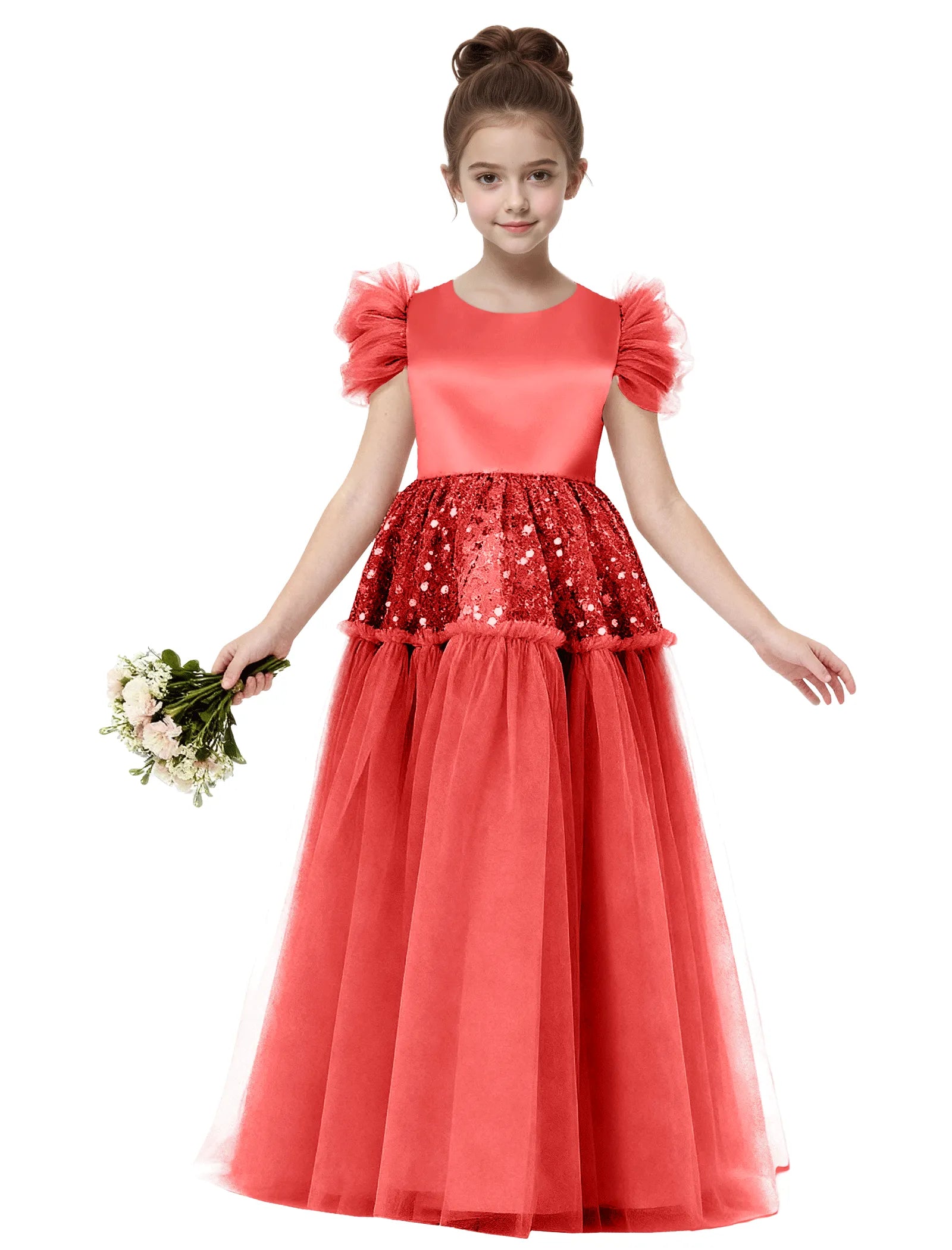 Vestido de princesa sin mangas de encaje