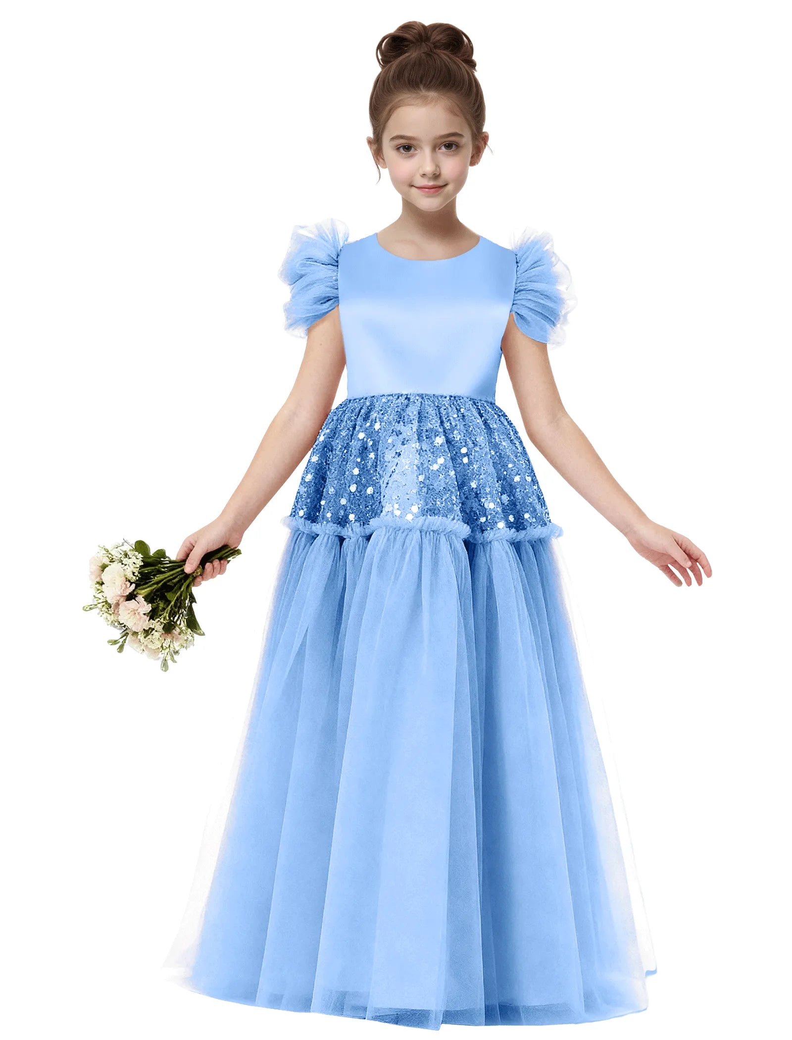 Vestido de princesa sin mangas de encaje