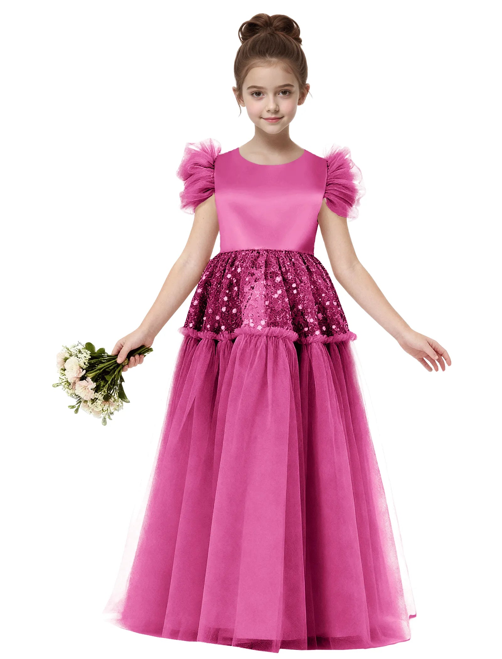Vestido de princesa sin mangas de encaje