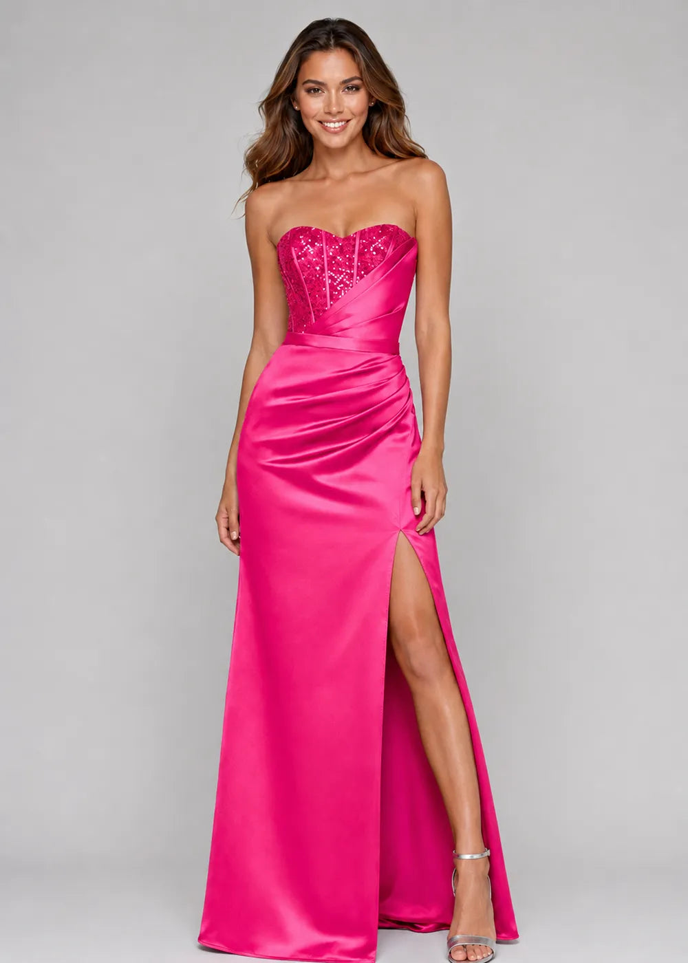 Beaded Corset Mermaid Satin Prom Dress