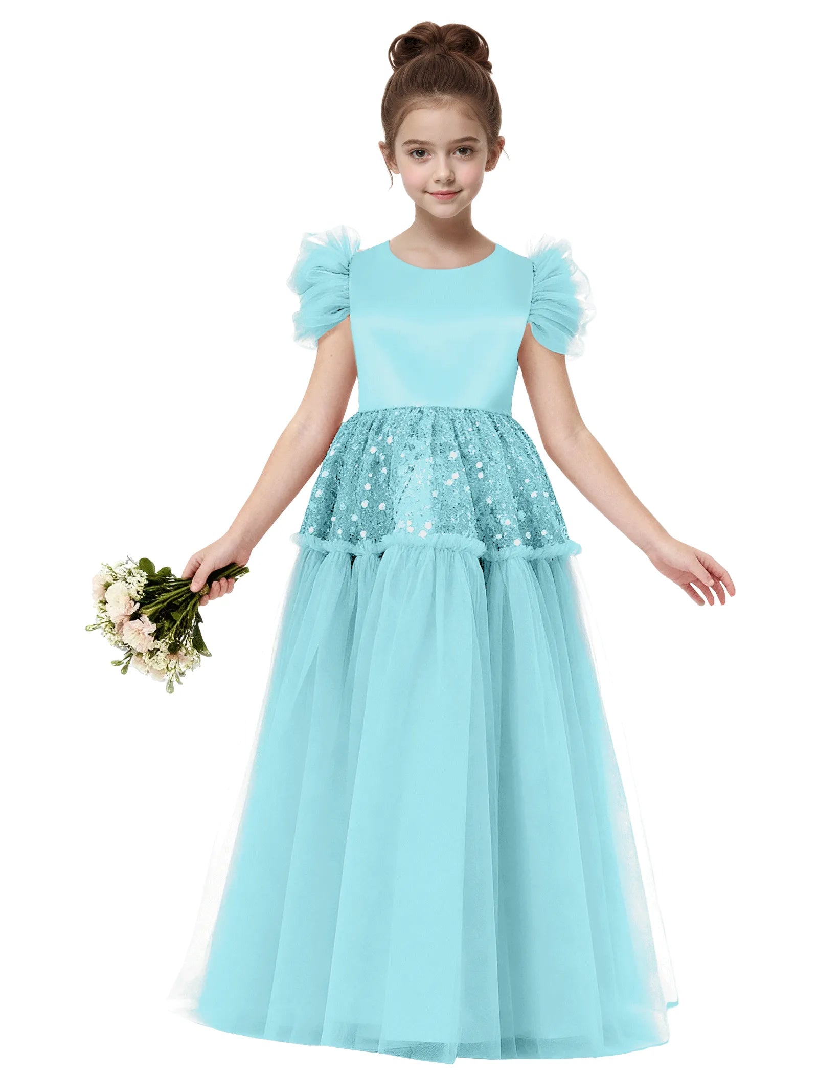Vestido de princesa sin mangas de encaje