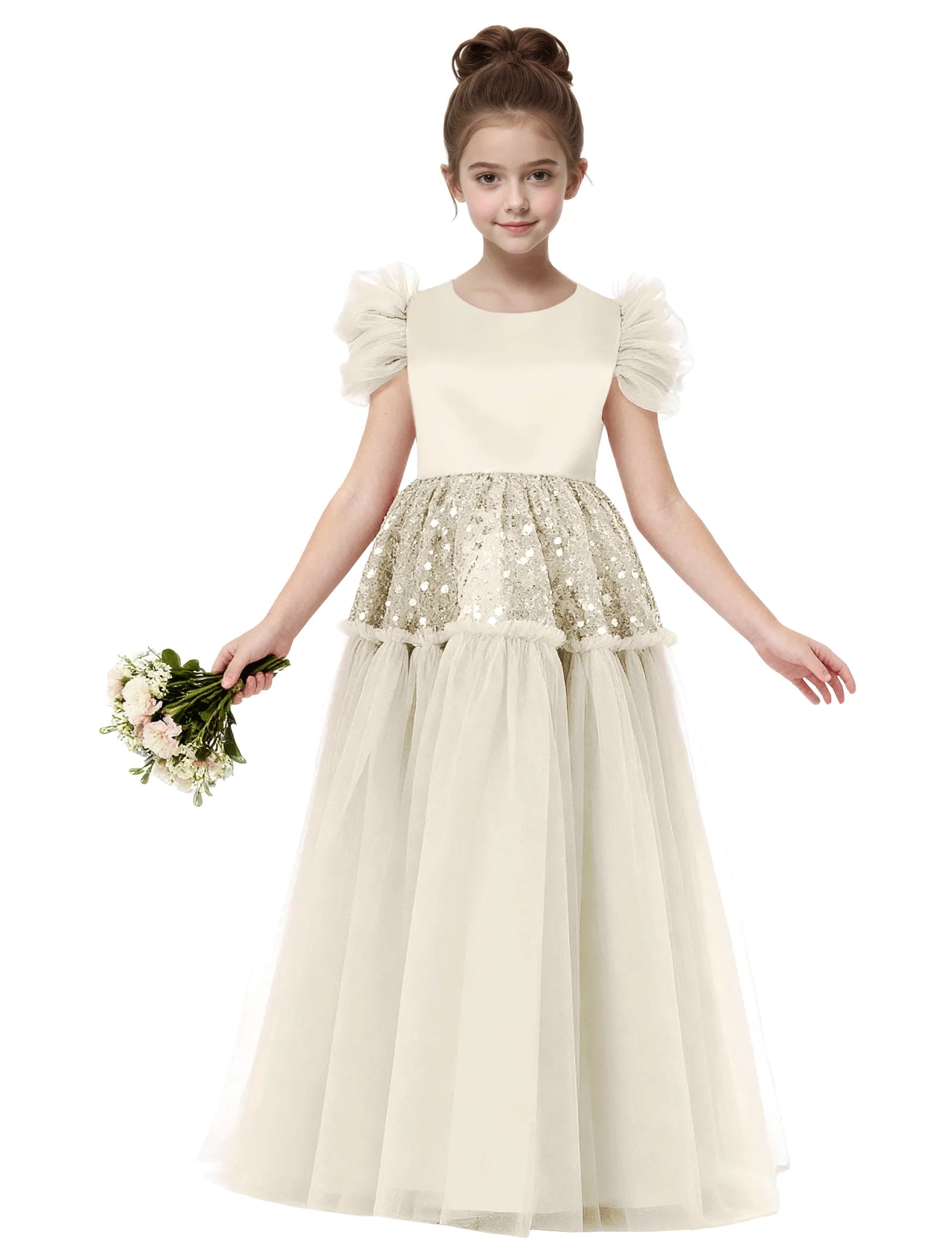 Vestido de princesa sin mangas de encaje