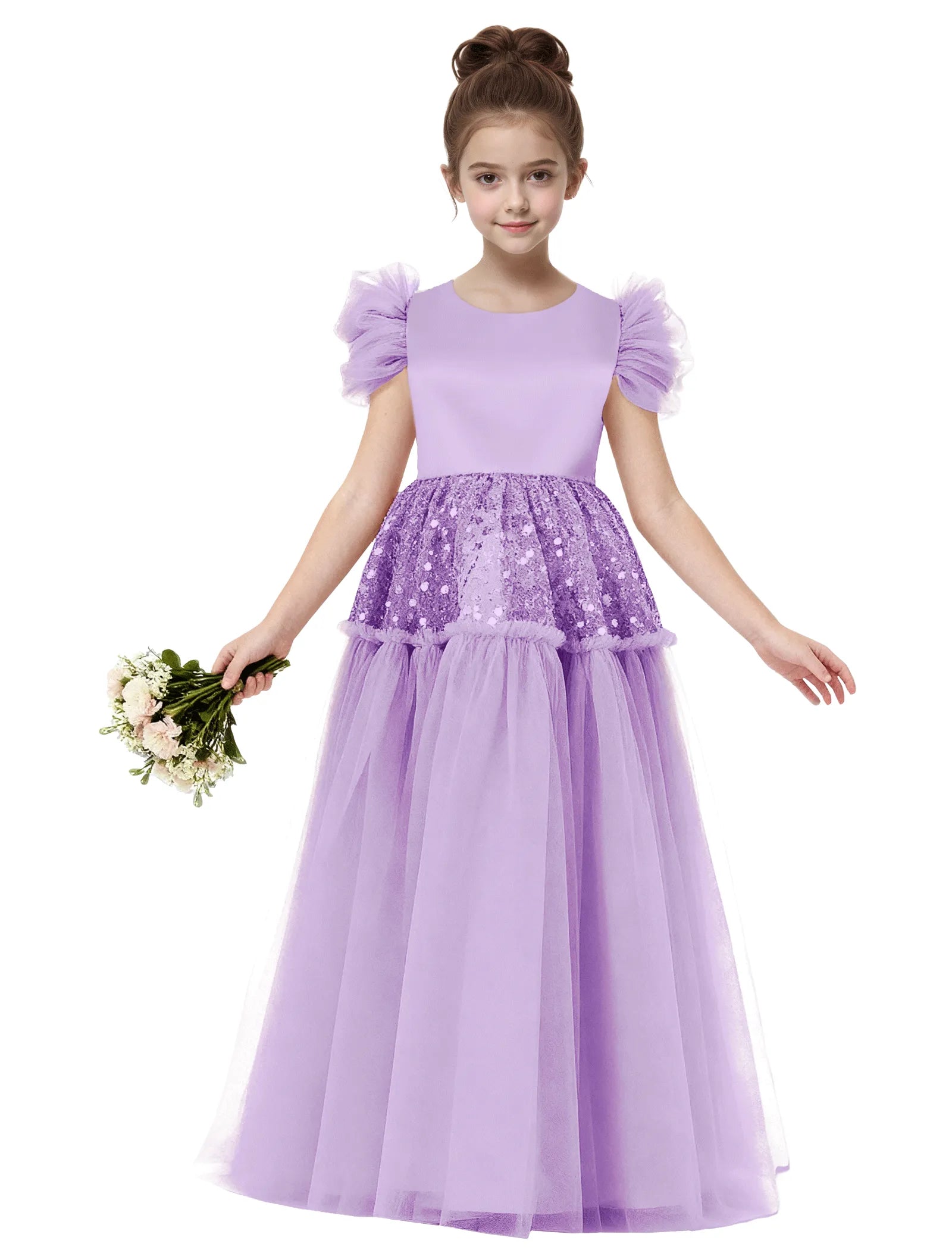 Vestido de princesa sin mangas de encaje