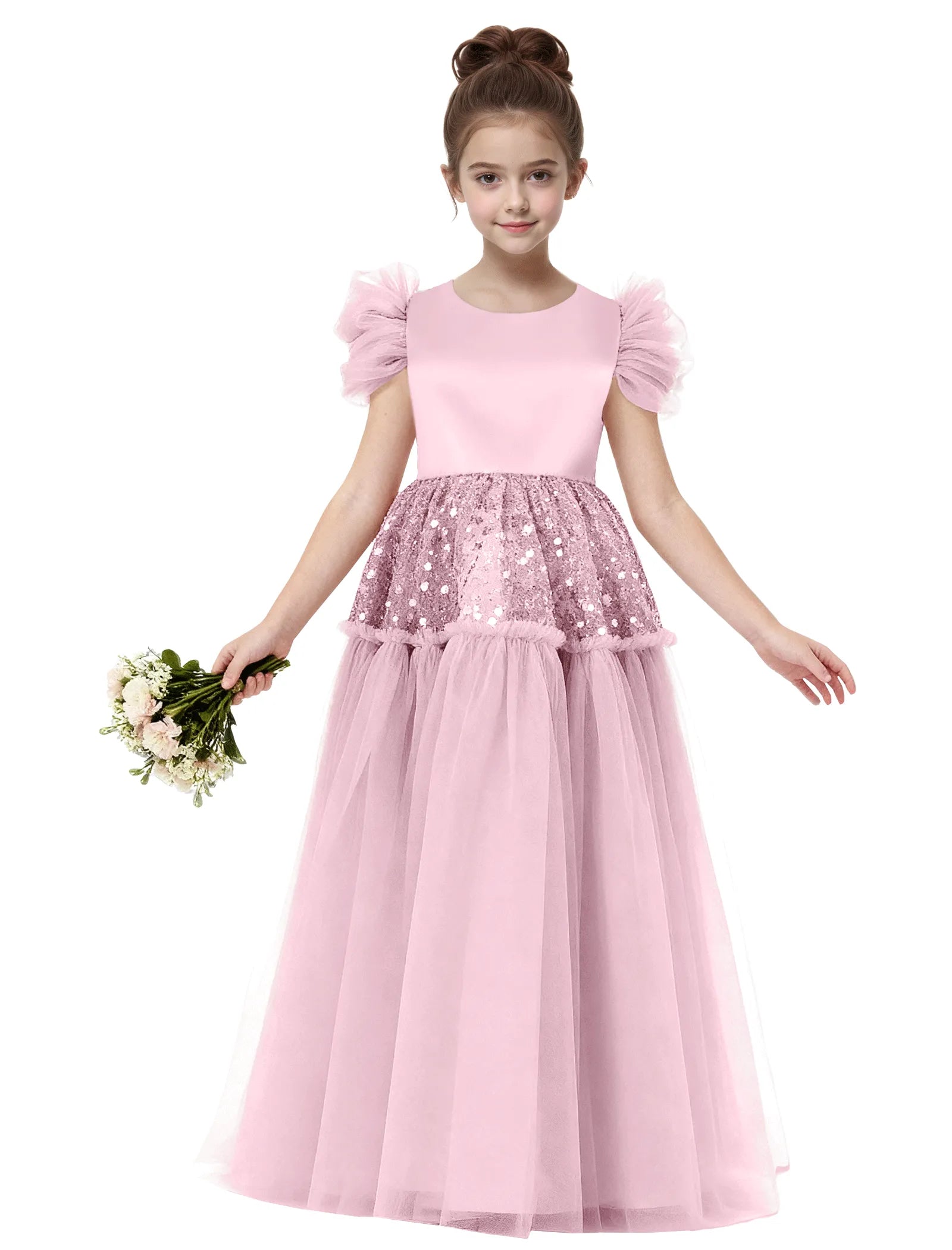 Vestido de princesa sin mangas de encaje