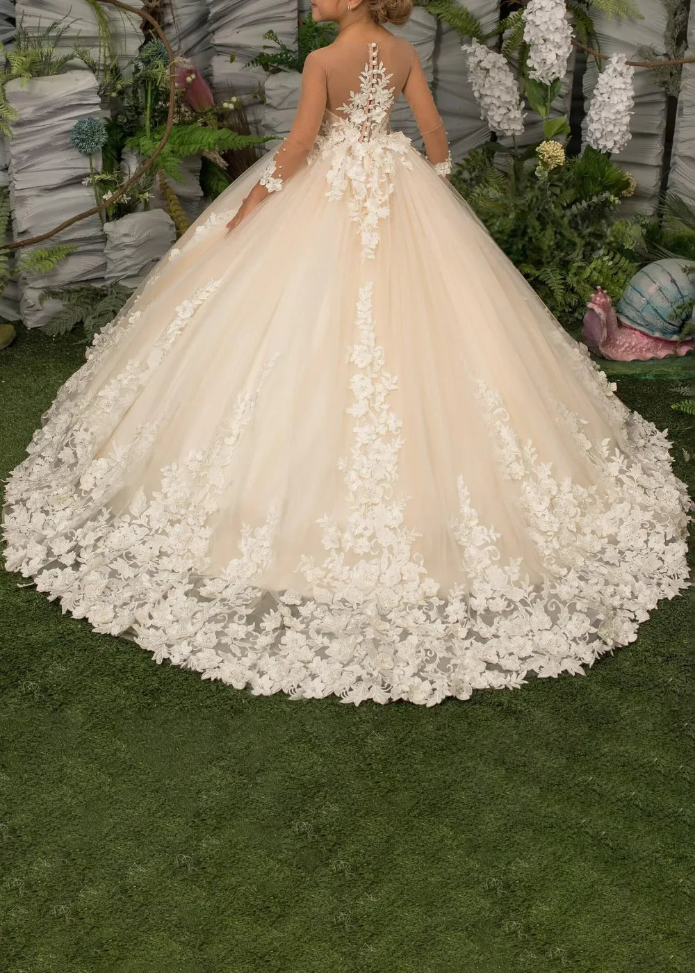 Couture Lace Tulle Flower Girl Dress for Weddings