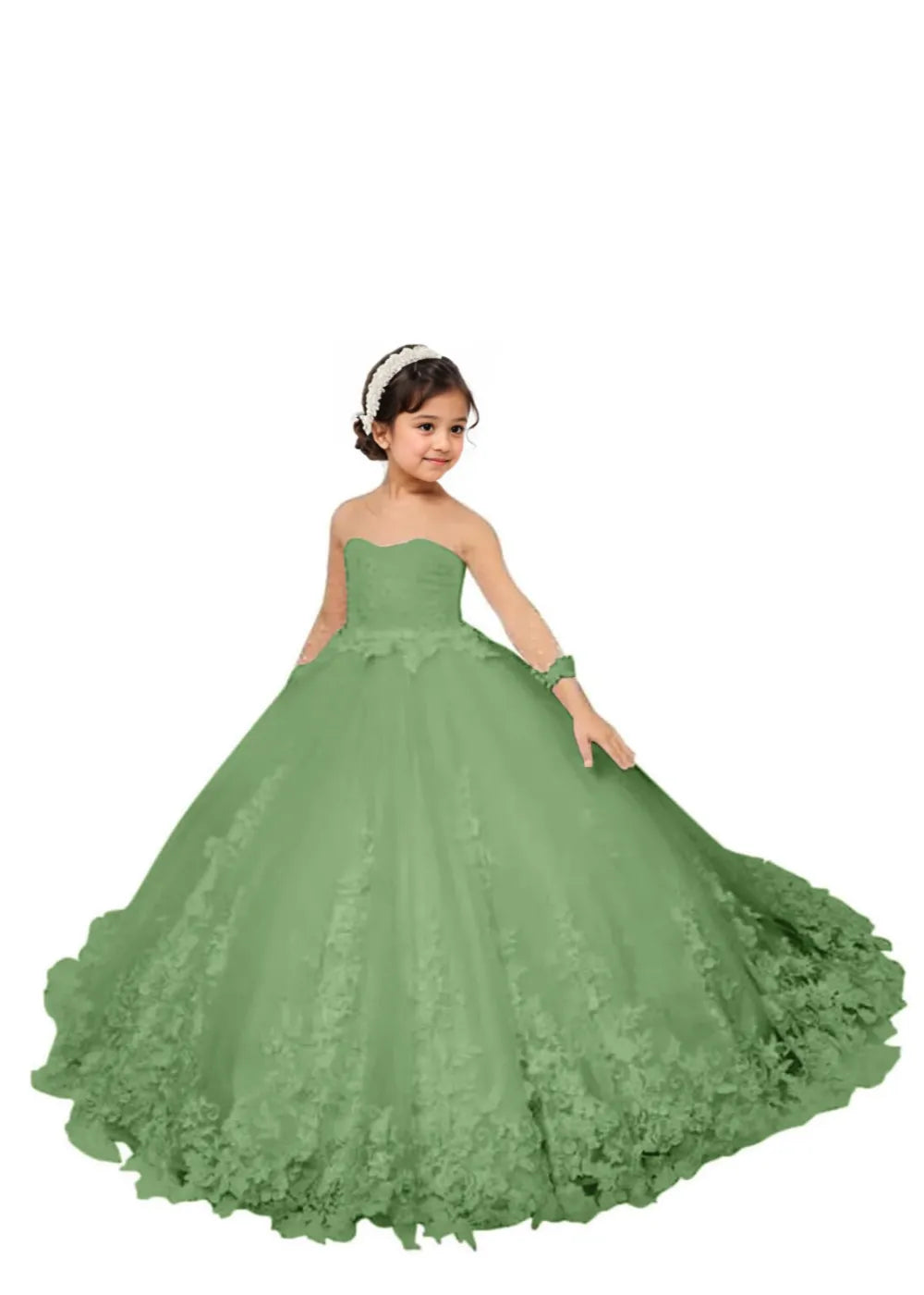 Couture Lace Tulle Flower Girl Dress for Weddings