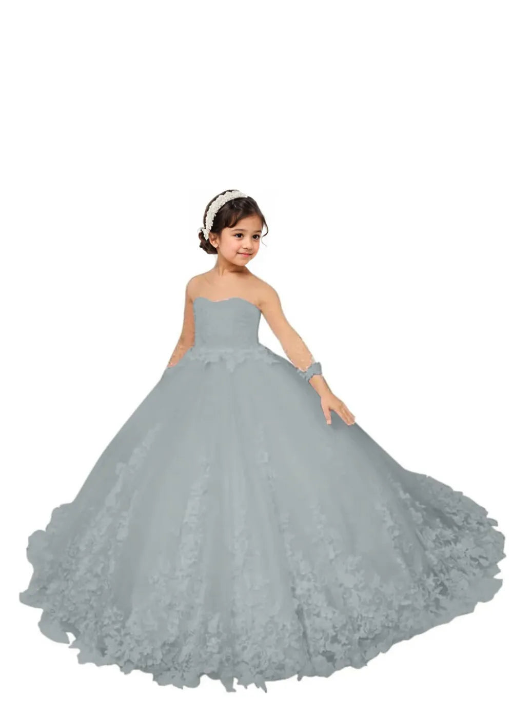 Couture Lace Tulle Flower Girl Dress for Weddings