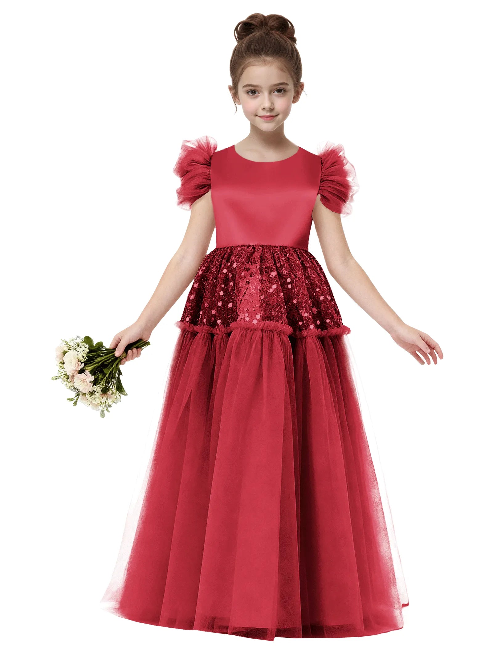 Vestido de princesa sin mangas de encaje