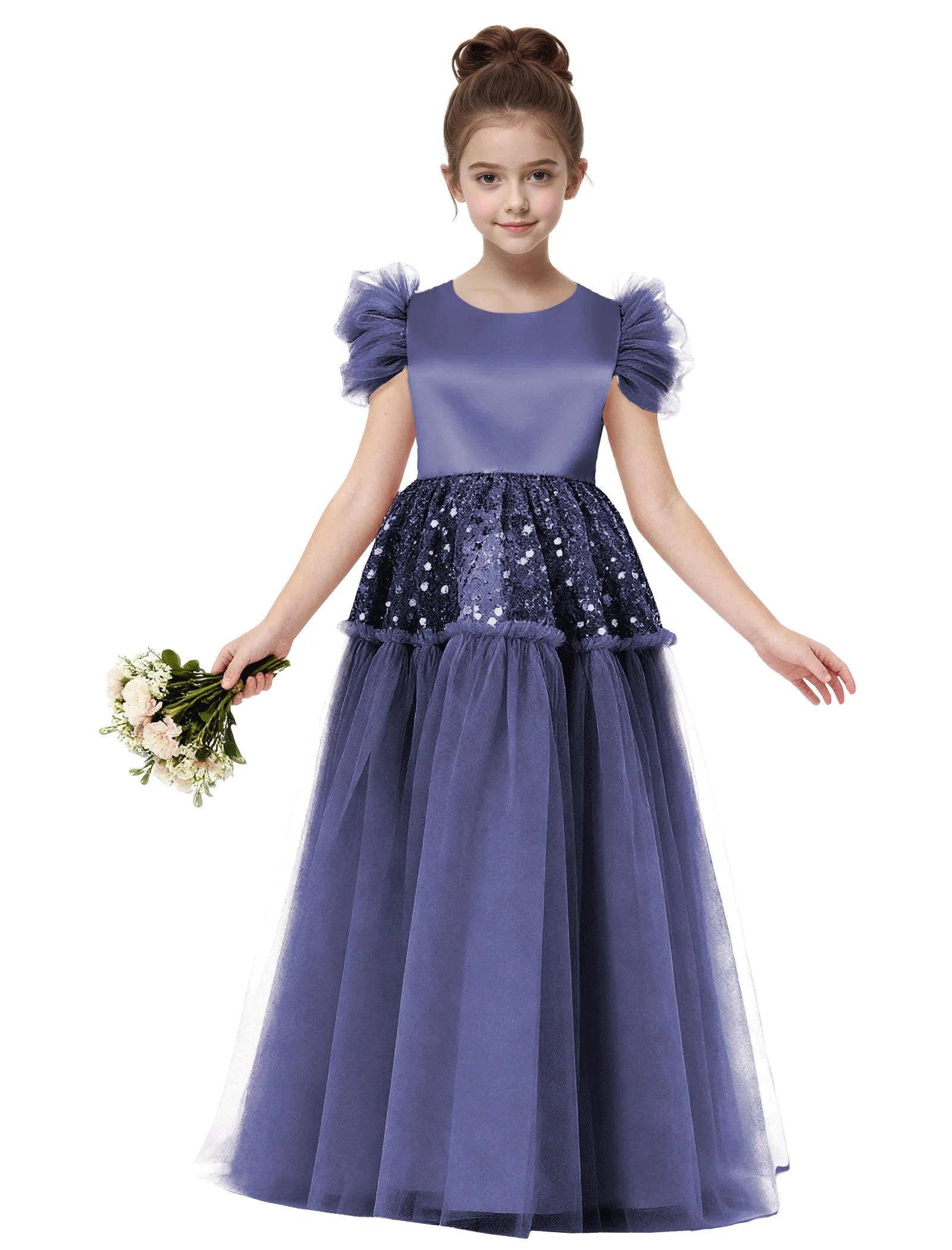 Vestido de princesa sin mangas de encaje
