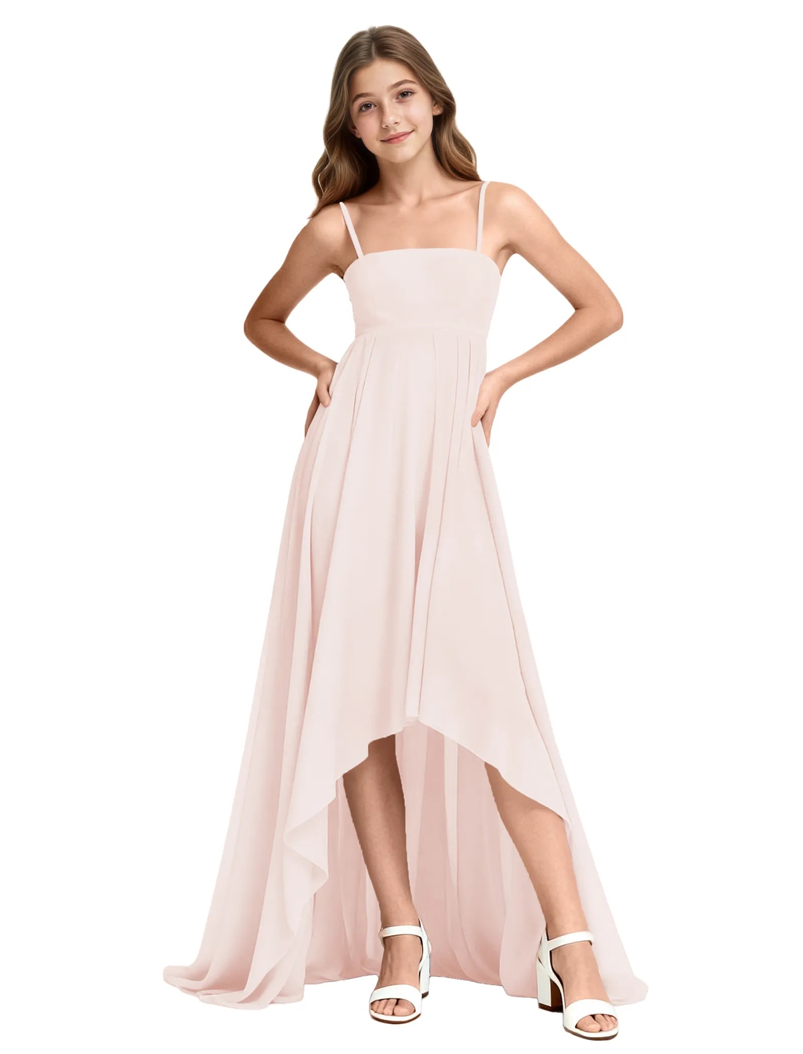 High-Low Chiffon Junior Bridesmaid Dress
