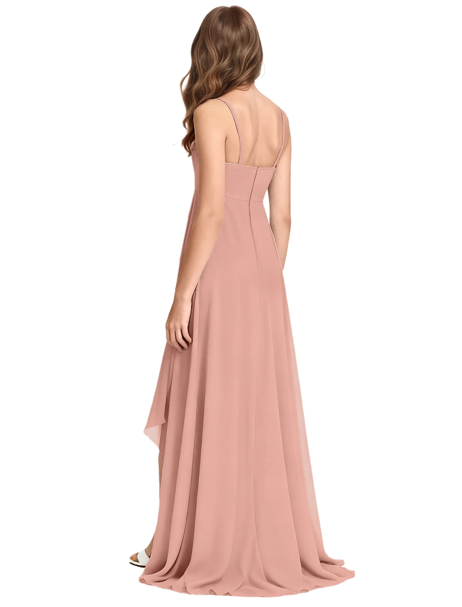 High-Low Chiffon Junior Bridesmaid Dress