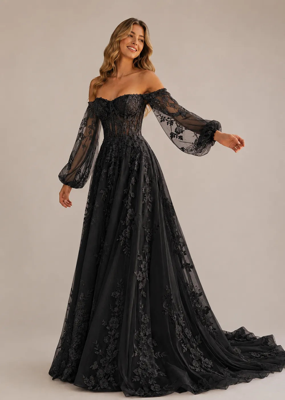 Seraphina Off-Shoulder Lace Wedding Gown
