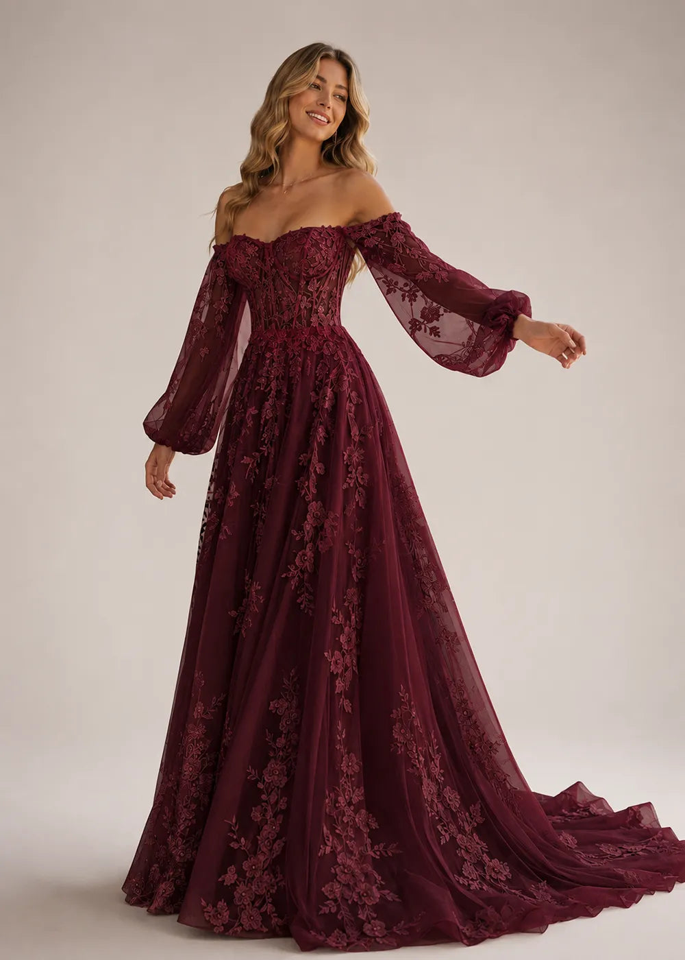 Seraphina Off-Shoulder Lace Wedding Gown
