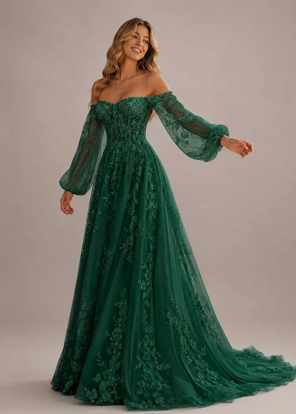 Seraphina Off-Shoulder Lace Wedding Gown