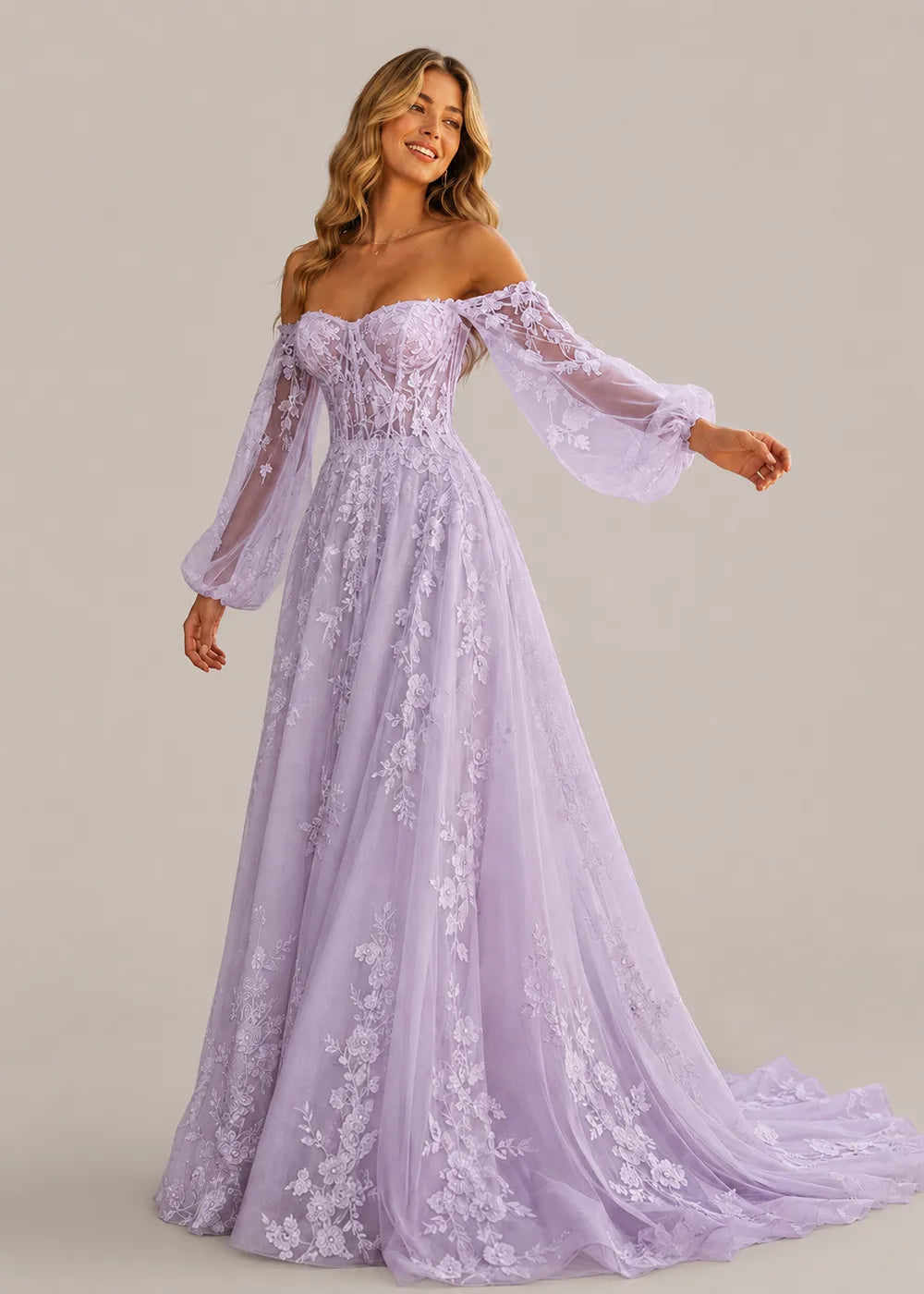 Seraphina Off-Shoulder Lace Wedding Gown