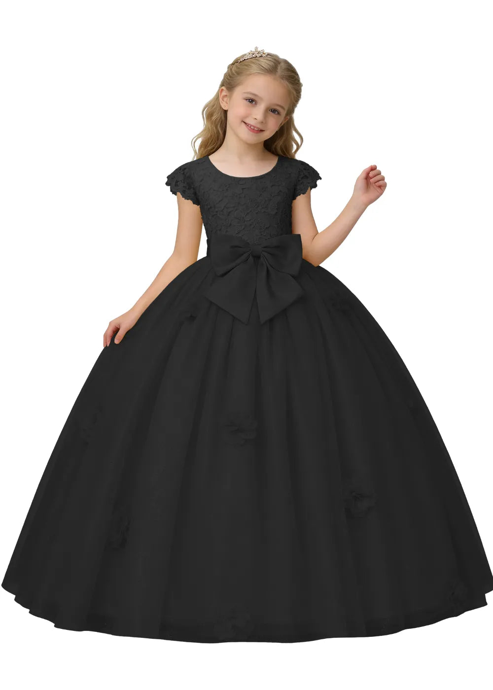 Vestido de princesa sin mangas de encaje