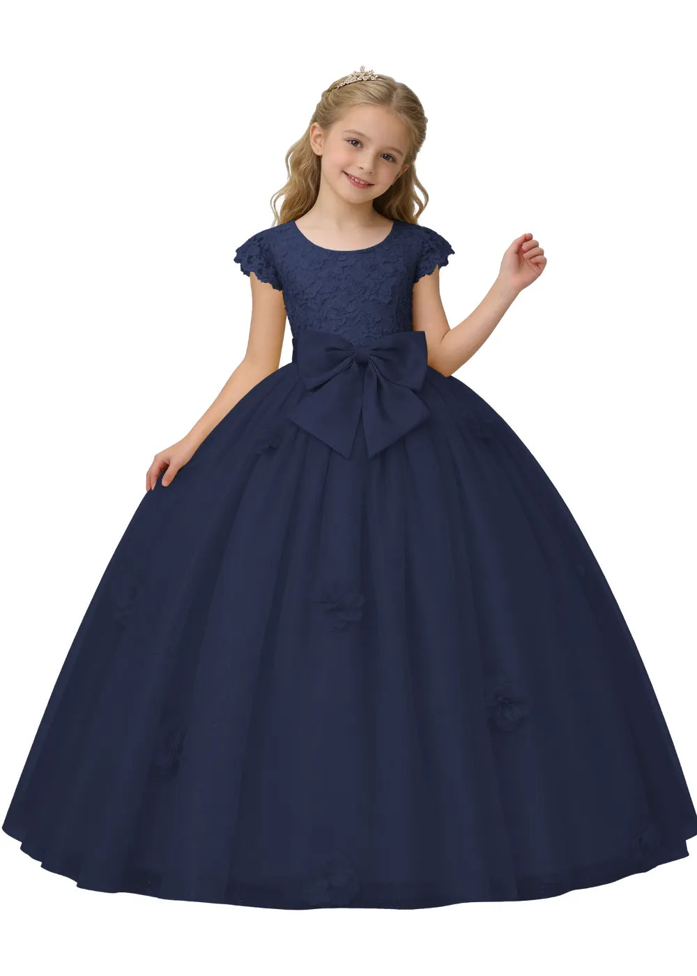 Vestido de princesa sin mangas de encaje