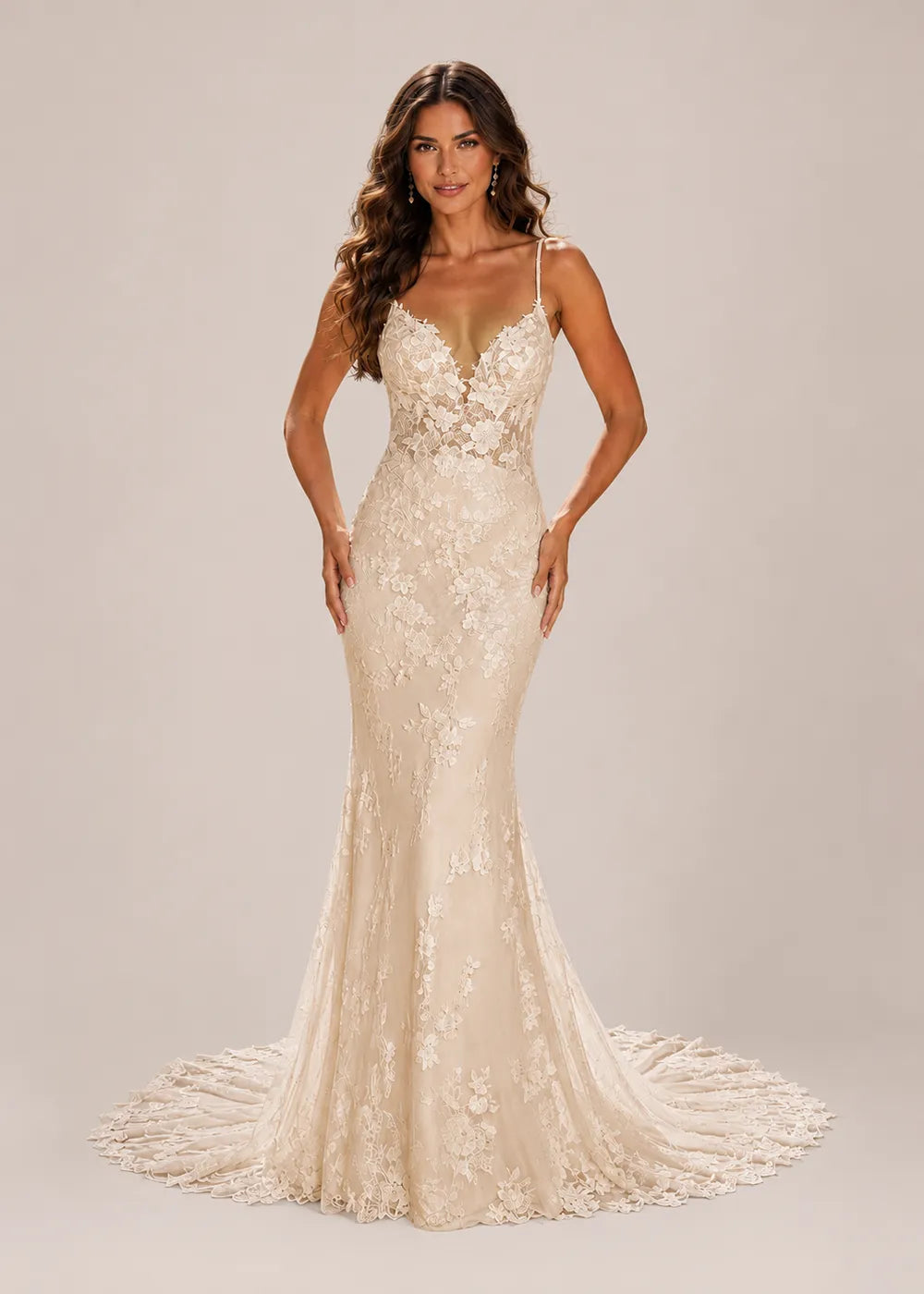 Romantic Lace Mermaid Bridal Gown