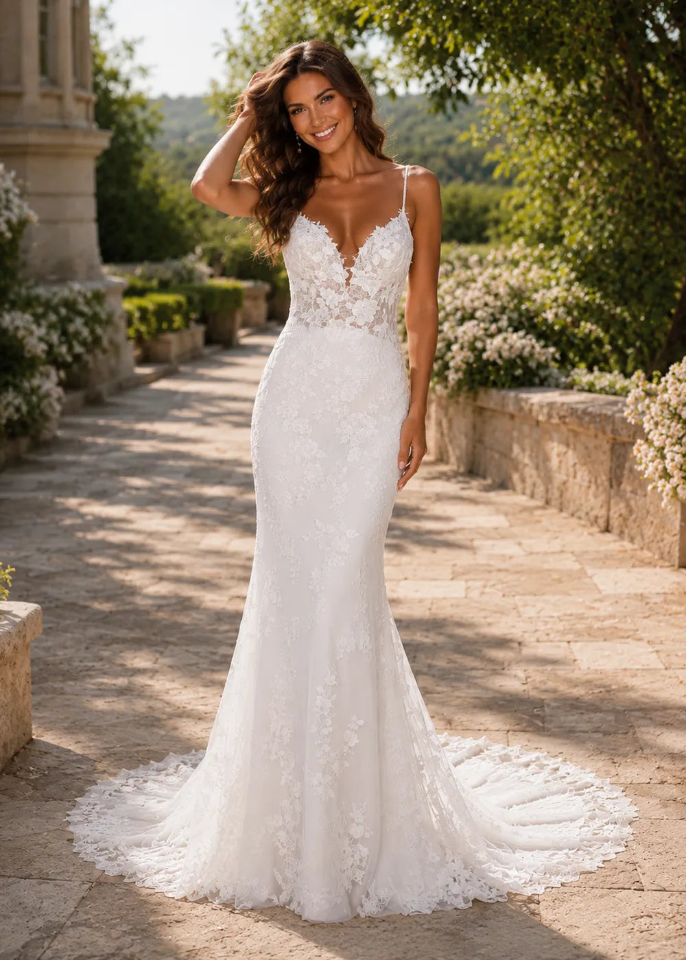Romantic Lace Mermaid Bridal Gown
