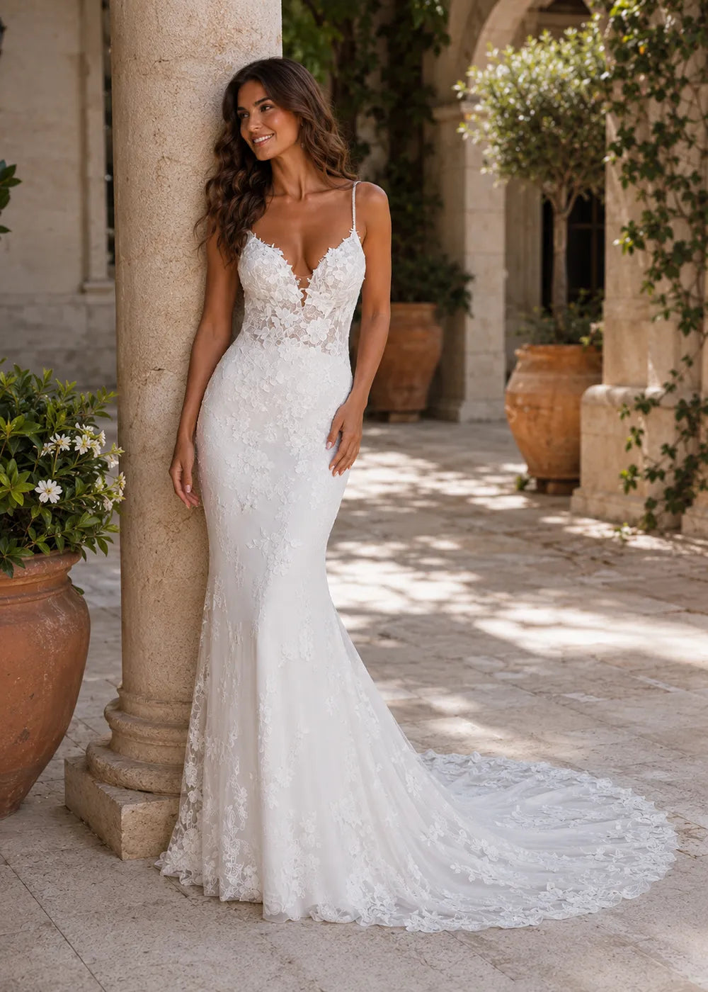 Romantic Lace Mermaid Bridal Gown