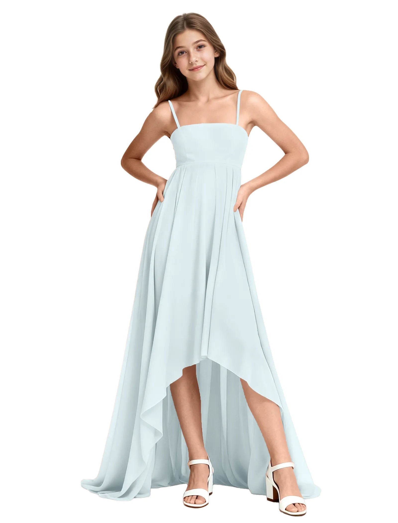 High-Low Chiffon Junior Bridesmaid Dress