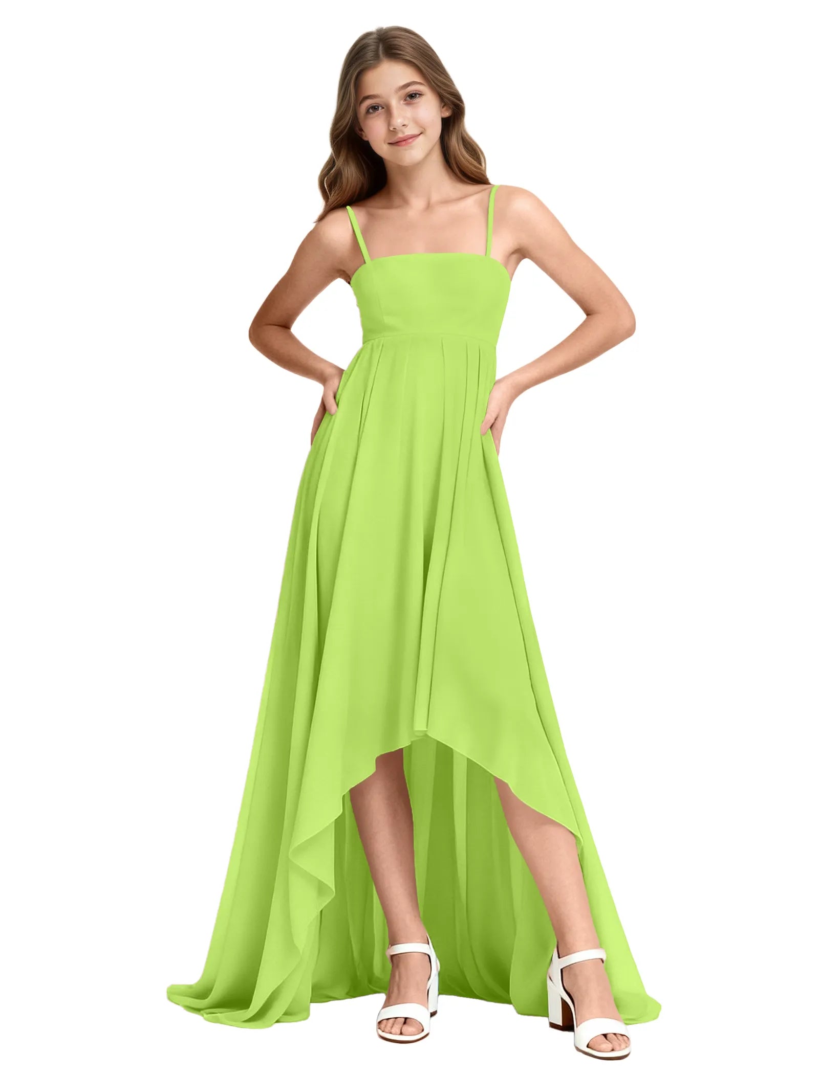 High-Low Chiffon Junior Bridesmaid Dress