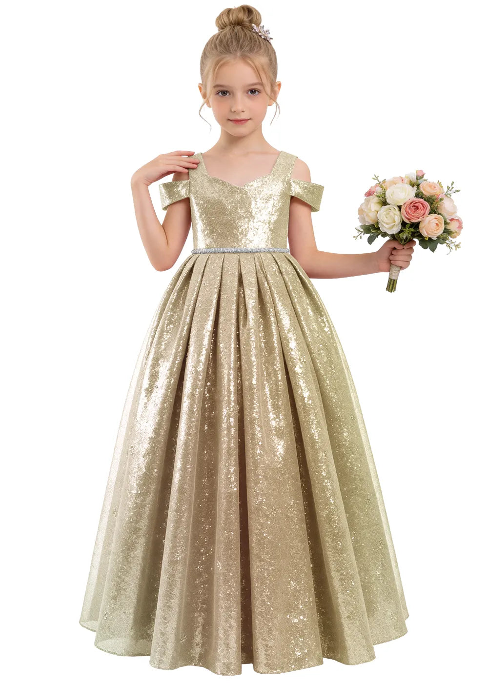 Vestido de princesa sin mangas de encaje