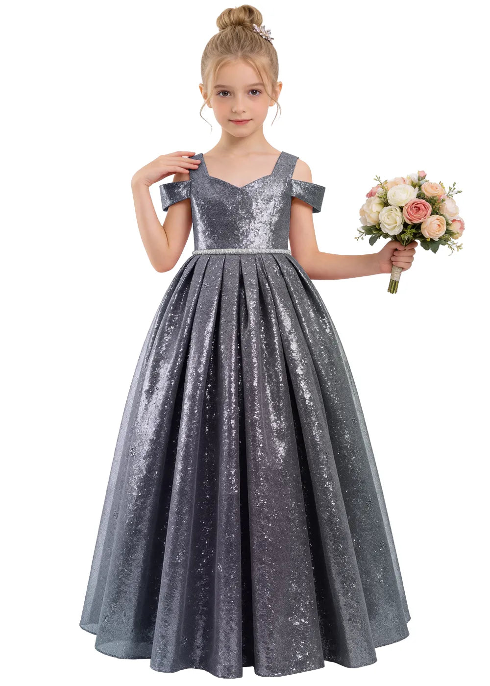 Vestido de princesa sin mangas de encaje