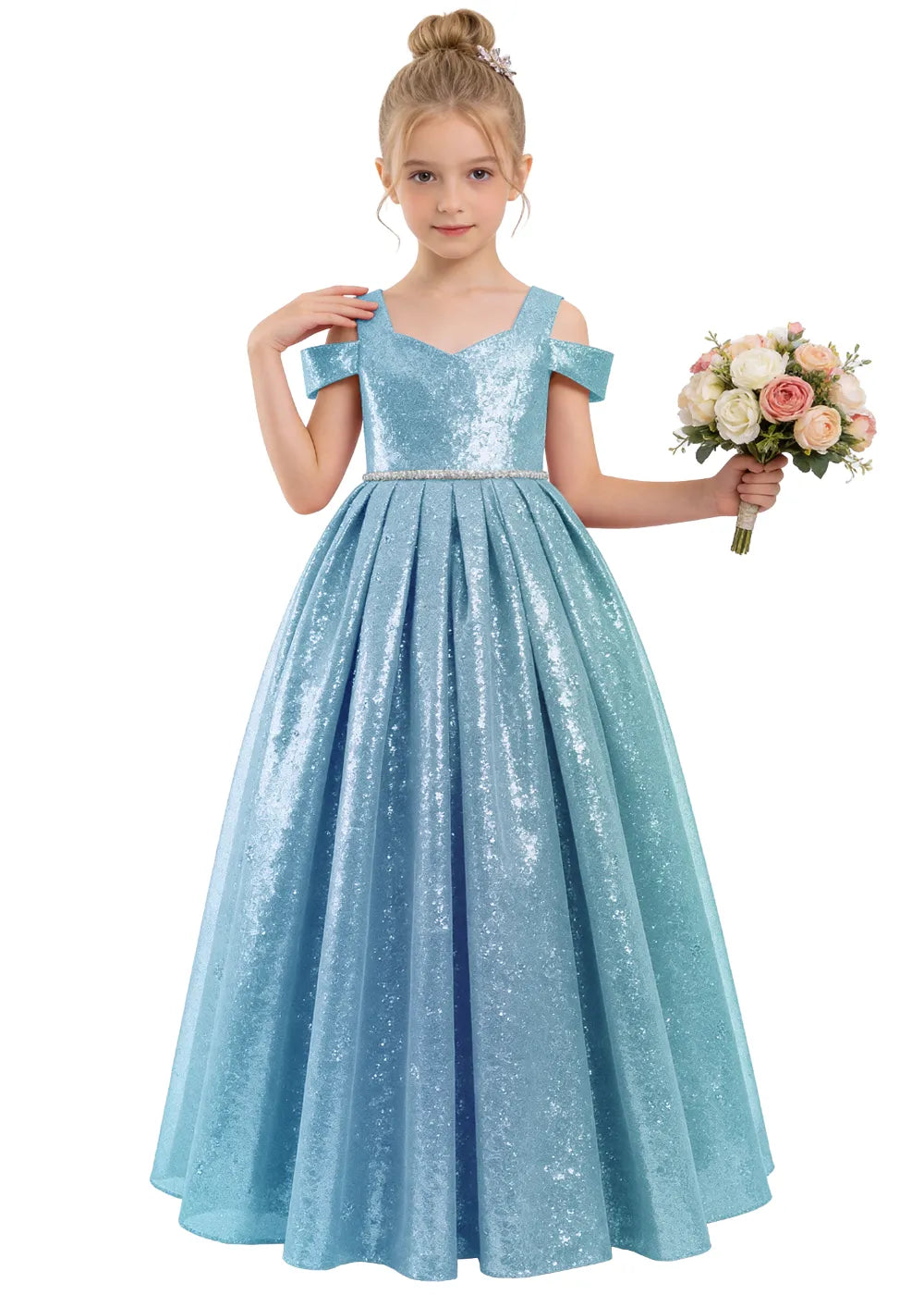 Vestido de princesa sin mangas de encaje