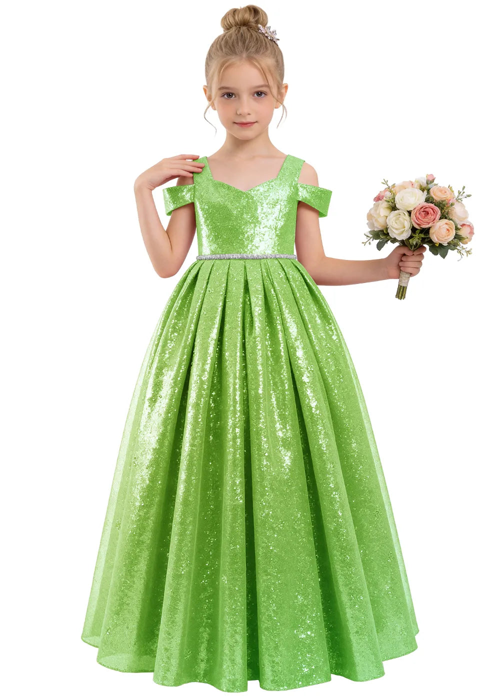 Vestido de princesa sin mangas de encaje