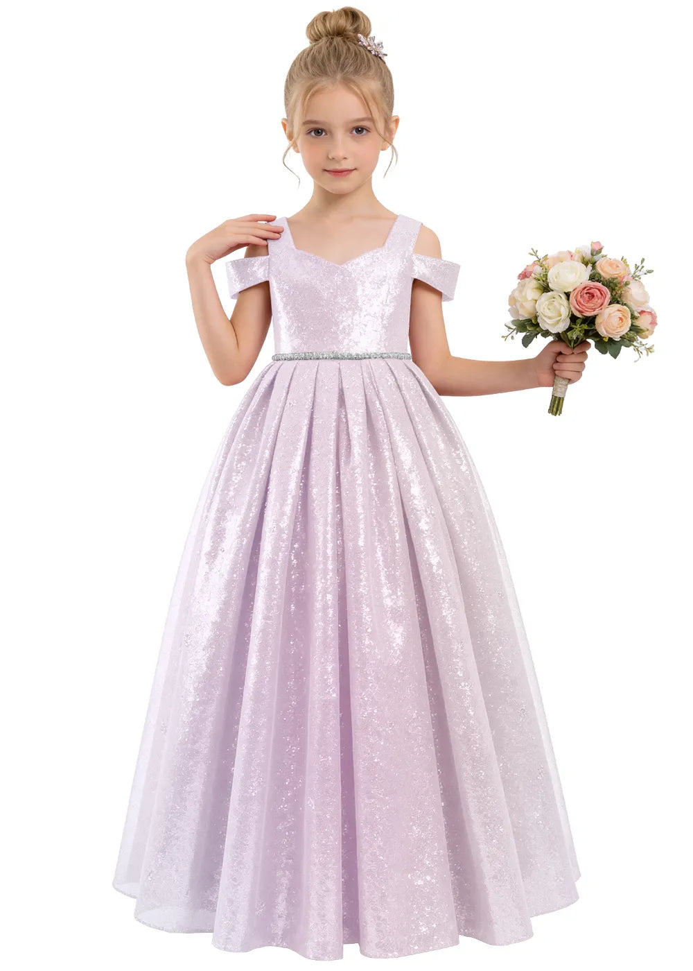 Vestido de princesa sin mangas de encaje